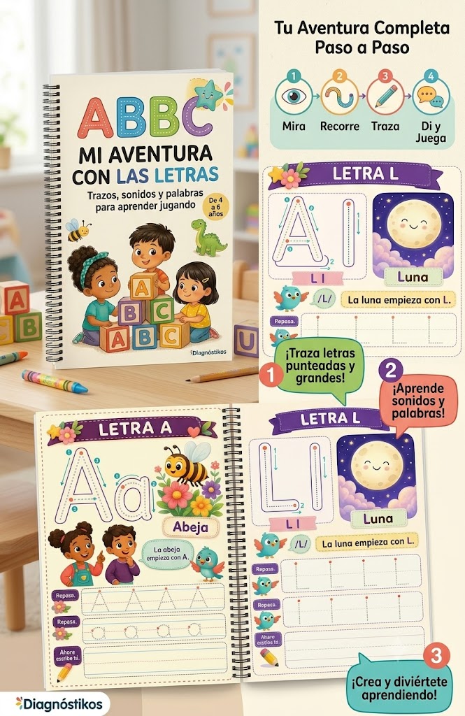 Mi aventura con las letras: Trazos, sonidos y palabras para aprender jugando